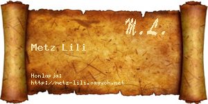Metz Lili névjegykártya
